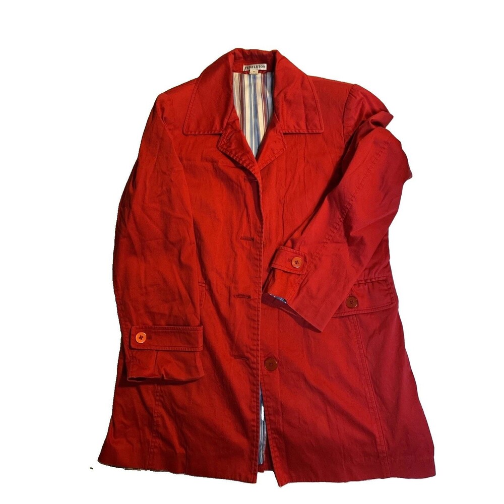 Pendleton Women’s Red Button Front Jacket Coat Size Medium